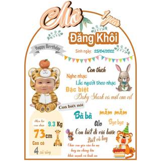 BẢNG THÔNG TIN/ BẢNG ẢNH  12 THÁNG  CHO BÉ TRAI BÉ GÁI TRANG TRÍ SINH NHẬT (Thiết kế riêng) YẾN NHI SHOP