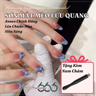 Sơn Gel Mắt Mèo Xanh Dương Lưu Quang Chính Hãng Annes [TẶNG NAM CHÂM] Cat Eye Siêu Sáng, Hiệu Ứng Ánh Kim Nail666