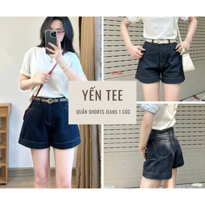Quần short nữ jean ngắn lưng cao form rộng trẻ trung dễ phối đi học đi chơi Shop Yến Tee #7936