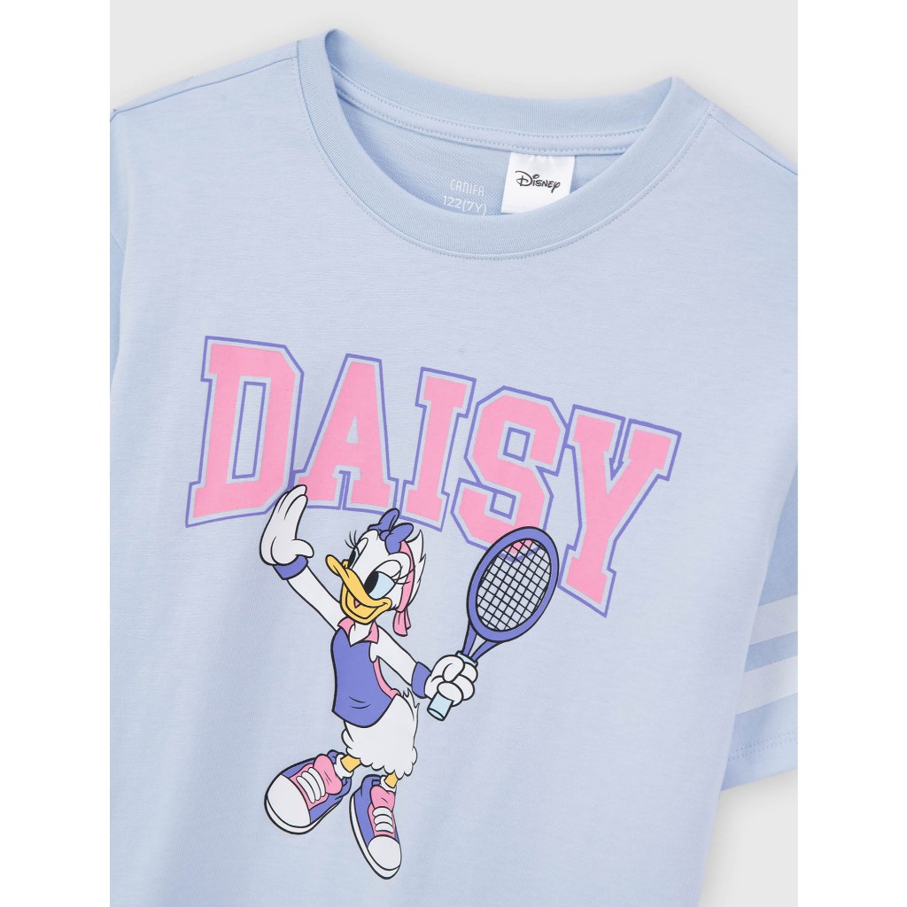 Áo phông bé gái CANIFA áo thun cotton USA cộc tay in hình Mickey 1TS26S013