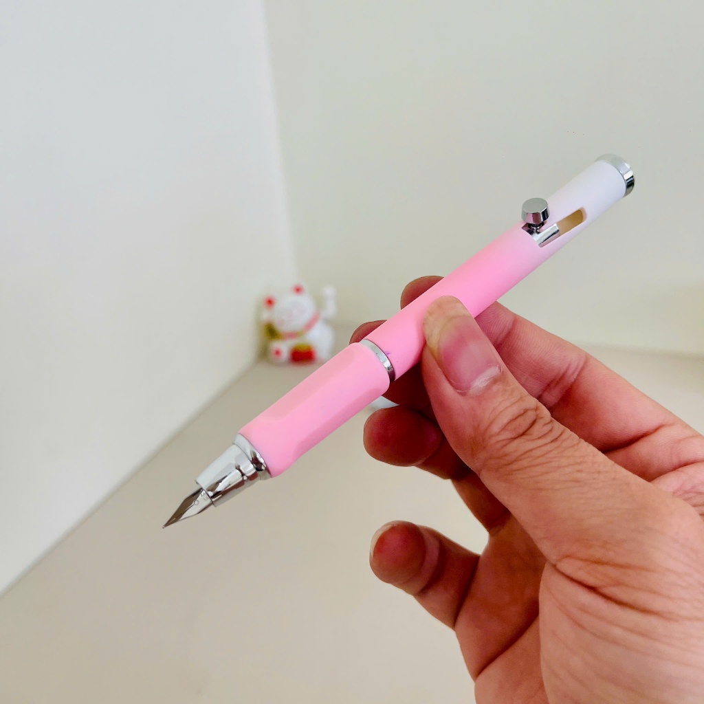 Bút Máy Bấm K07 Ngòi EF 0.38mm Siêu Bền Chống Va Đập - Bút Ngòi Viết Êm Trơn Cho Học Sinh Lớp 1-5