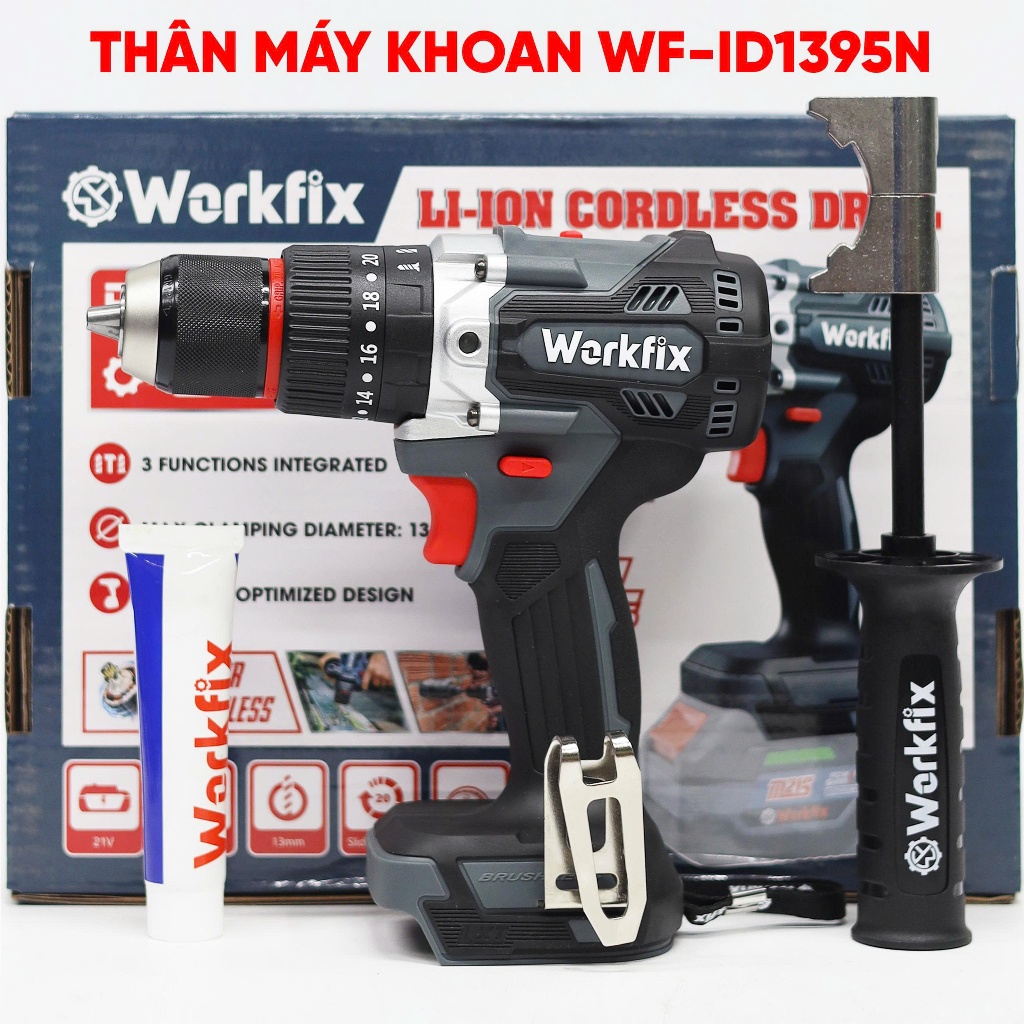 [Kèm Phụ Kiện] Máy Khoan Tường Rút Lõi Workfix 95N WF-ID1395N Không Chổi Than 3 Chức Năng Bắn Vít