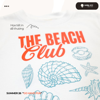 SS26 Áo thun trẻ em ba lỗ cotton BEACH CLUB size 14-38KG dáng suông style Hàn Quốc | Dương Oyy D010426240