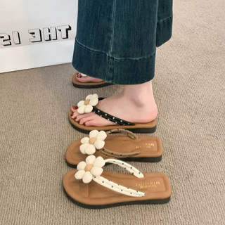 Dép xỏ ngón quai chấm bi đính hoa siêu xinh cho bé gái từ 6 đến 12  tuổi