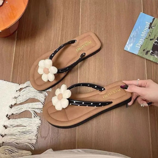 Dép xỏ ngón quai chấm bi đính hoa siêu xinh cho bé gái từ 6 đến 12  tuổi