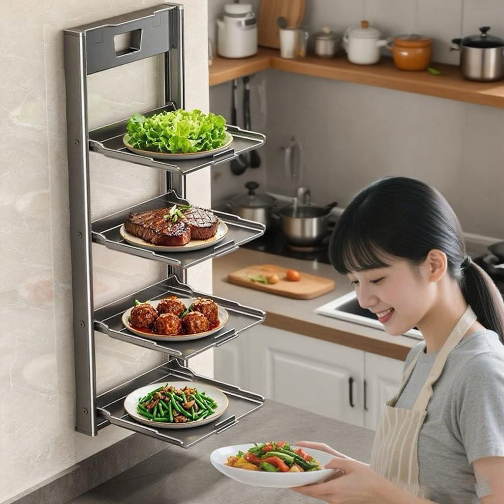 Kệ để đồ nhà bếp, giá đựng đồ nhà bếp gắn tường
