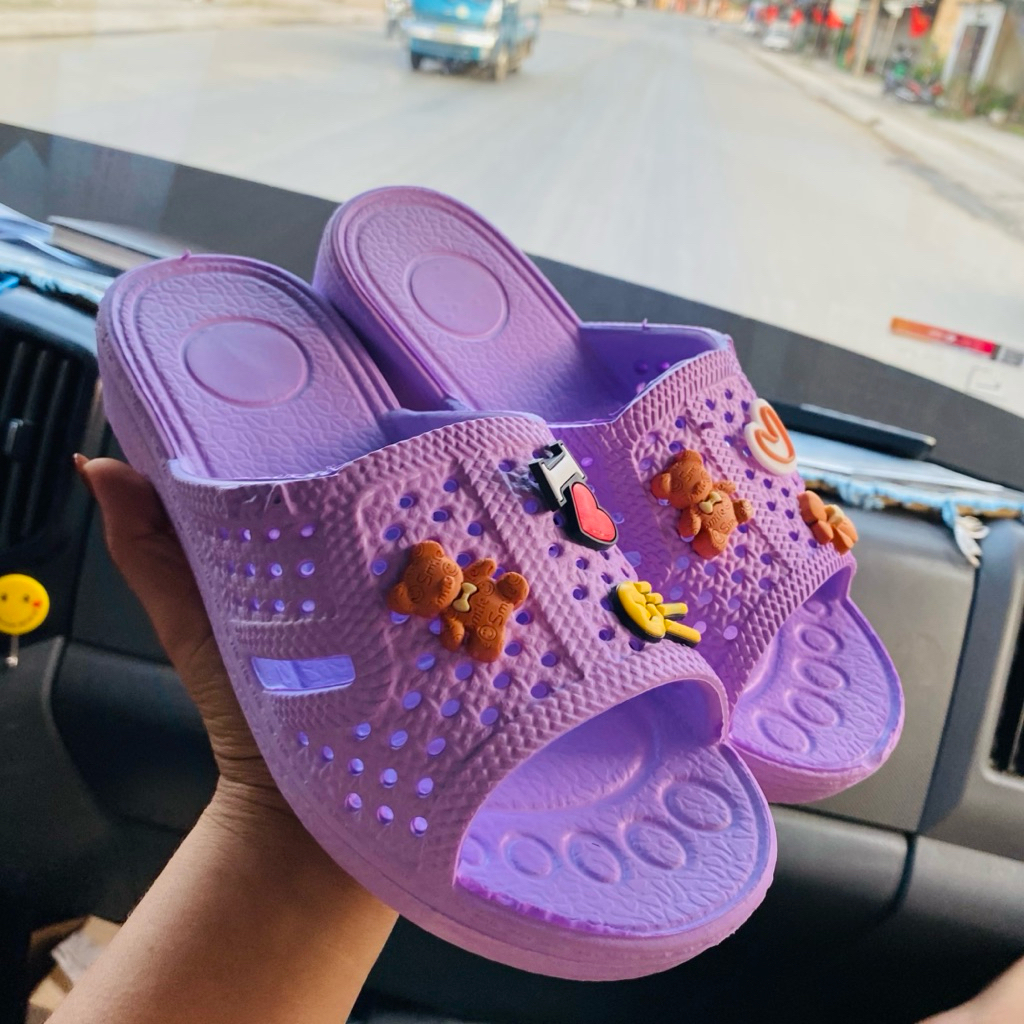 Dép tổ ong nhiều màu Nam/Nữ kèm sticker, dép đi trong nhà ngoài trời chống trơn trượt siêu nhẹ