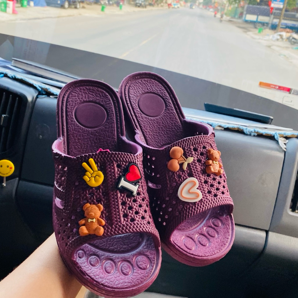 Dép tổ ong nhiều màu Nam/Nữ kèm sticker, dép đi trong nhà ngoài trời chống trơn trượt siêu nhẹ