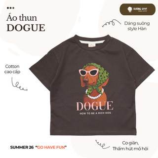 SS26 Áo thun trẻ em cotton DOGUE size 14-38KG dáng suông style Hàn Quốc | Dương Oyy D010426235