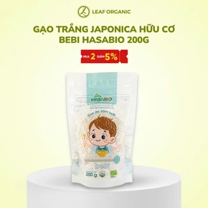 Gạo trắng ăn dặm Japonica hữu cơ beBi Hasabio túi 200g