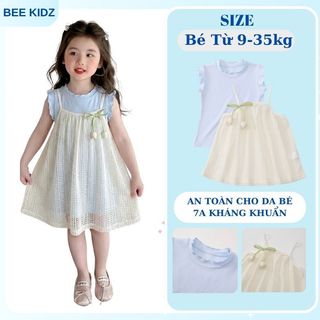 Váy Cho Bé Gái, Set 2 Món Áo Thun Kèm Váy  Lưới Mỏng Phong Cách Tiểu Thư Chất Liệu Cotton Mềm Mại