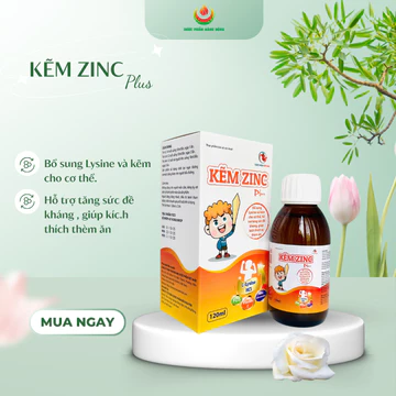 Siro Kẽm Zinc Plus bổ sung kẽm cho bé biếng ăn, hỗ trợ tăng đề kháng, thơm ngon (Chai 120ml)