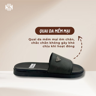 [SALE 7.7 GIẢM 30K] Dép Nam Quai Ngang Đế Cao 2cm Quai Da Mềm Đính Logo Nhiều Mẫu, Êm Chân, Đế Chống Trơn Trượt