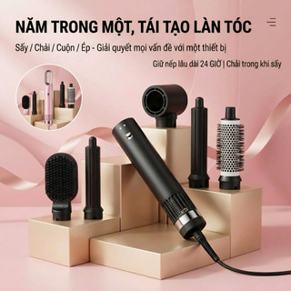 Máy Sấy Tóc Tạo Kiểu 5in1 Lokykin Fitz AirStyler Đa Chức Năng Công Nghệ Ion Giảm Hư Tổn Tóc 1300W