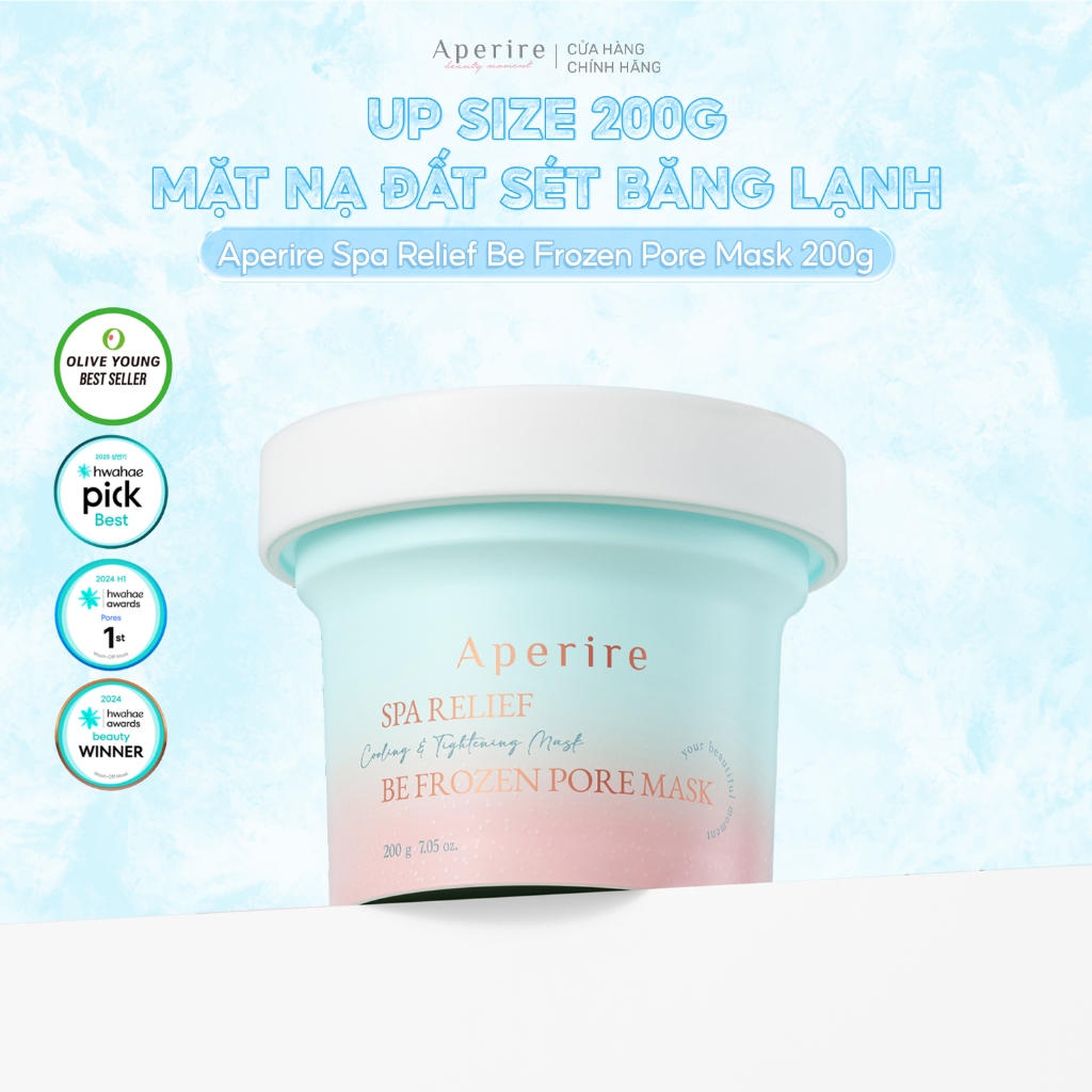 (Upsize 200g) Mặt Nạ Đất Sét Băng Lạnh Nhỏ Lỗ Chân Lông Giảm Dầu Thừa Aperire Be Frozen Pore Mask 200G