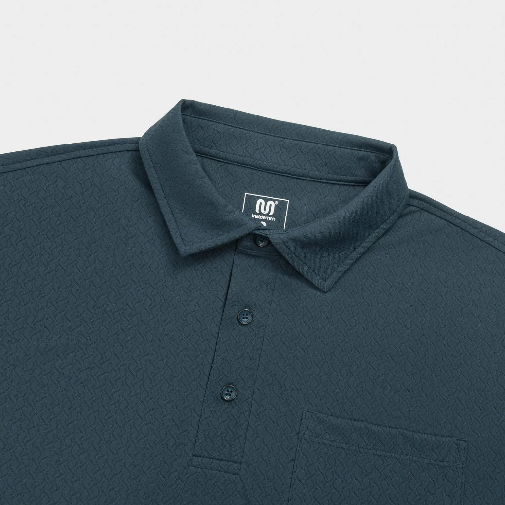 Áo Polo Nam Họa Tiết Ngắn Tay Mềm Mại Co Giãn Insidemen Regular Fit IPS238AS0