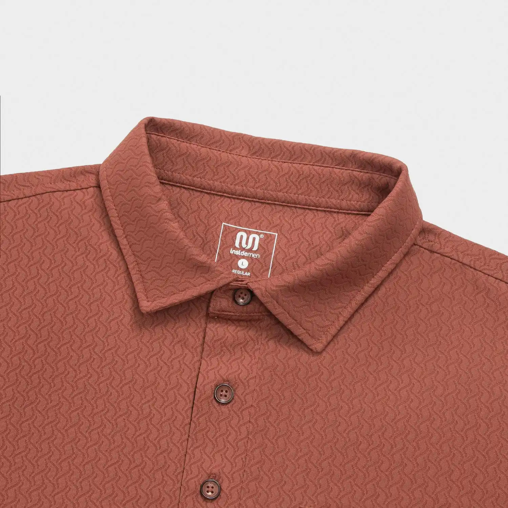 Áo Polo Nam Họa Tiết Ngắn Tay Mềm Mại Co Giãn Insidemen Regular Fit IPS238AS0