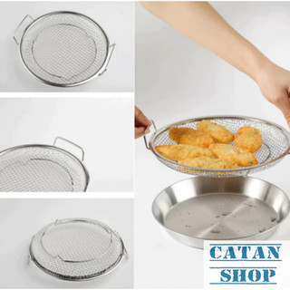 Bộ Khay Ráo Dầu Inox 304 Cao Cấp Đựng Thực Phẩm Chiên Rán Luộc Tiện Dụng Cho Mọi Gian Bếp