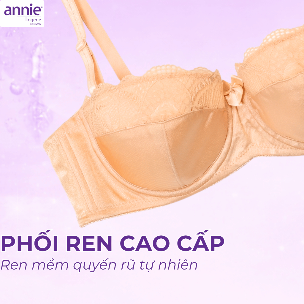 Áo Ngực Nửa Cúp Tạo Khe Tự Nhiên Quyến Rũ annie BRA8150, Áo Ngực Nữ Cao Cấp Phối Ren Có Chỗ Lắp Thêm Mút Ngực
