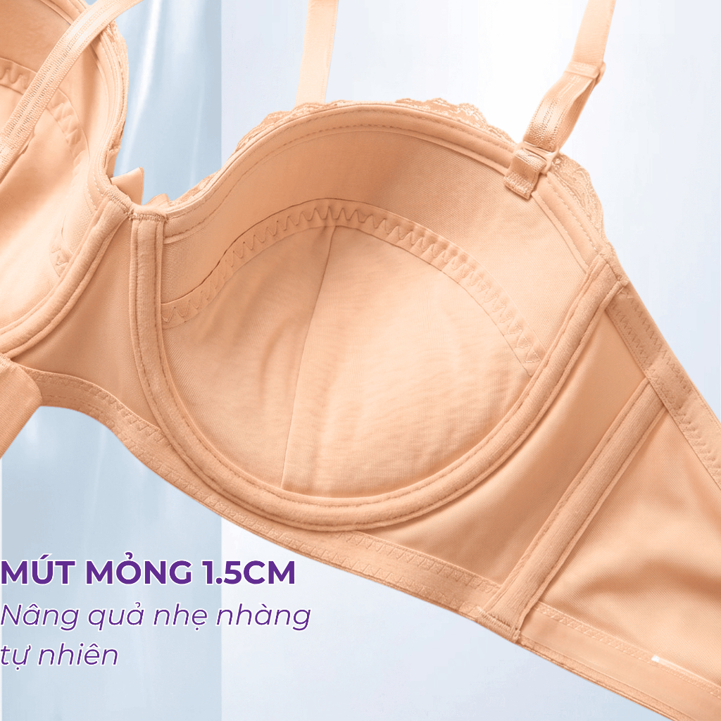 annie Combo 2 Áo Ngực Nữ Phối Ren Mịn BRA8150 Quyến Rũ, Áo Lót Có Gọng Nâng Đẩy Tạo Khe Tròn Tự Nhiên