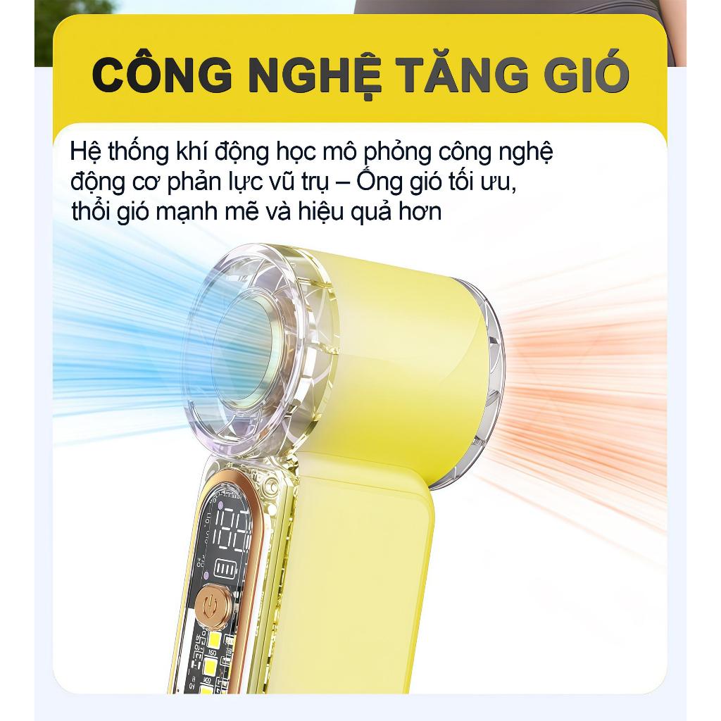 S2 MINI Quạt Tay Tốc Độ Cao 2 Trong 1, Đèn LED chiếu sáng, Làm mát nhanh, Quạt cầm tay mini chỉ 8,9cm, Điều chỉnh 6 tốc