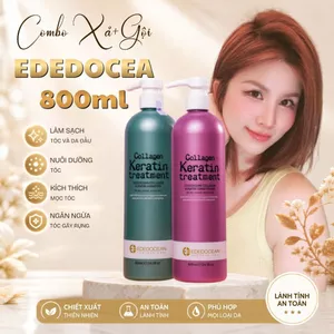 Cặp Dầu Gội Xả Ededocean Collagen Keratin 800ml CB0346 - Phục Hồi Tóc Hư Tổn & Ngăn Rụng Tóc
