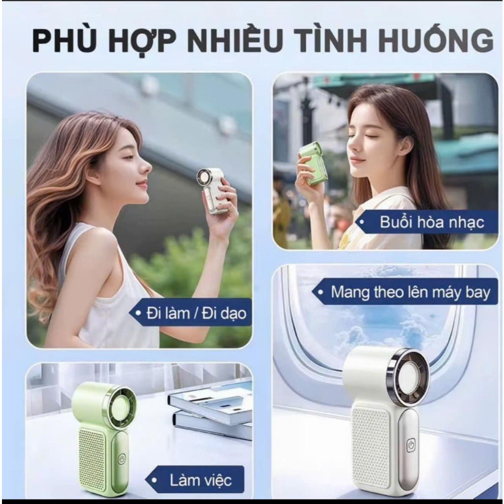 S1 Quạt Mini X688 Siêu Mát 199 Cấp Gió-Nhỏ Gọn Bỏ Túi,Sạc USB,Có Đèn LED,Nhỏ Gọn Tiện Lợi
