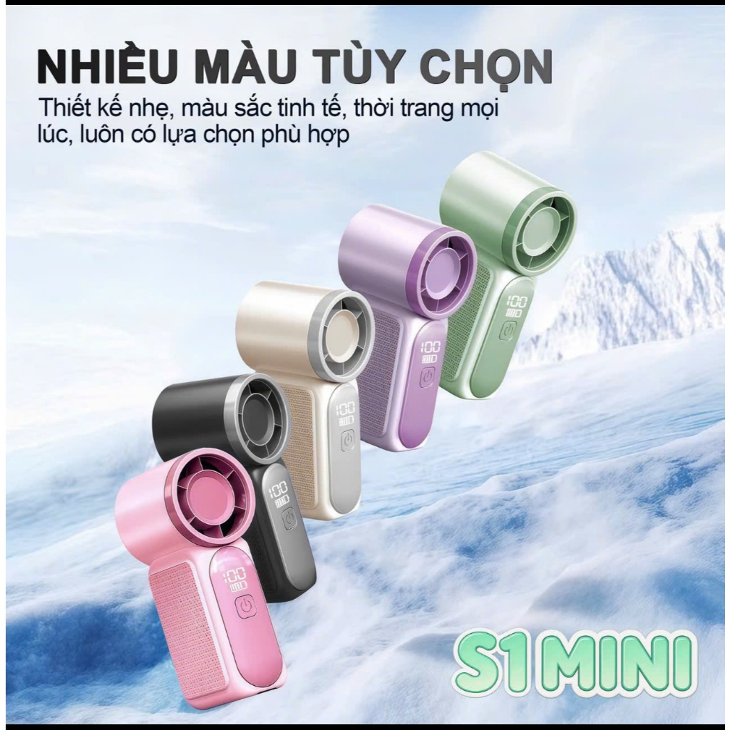 S1 Quạt Mini X688 Siêu Mát 199 Cấp Gió-Nhỏ Gọn Bỏ Túi,Sạc USB,Có Đèn LED,Nhỏ Gọn Tiện Lợi