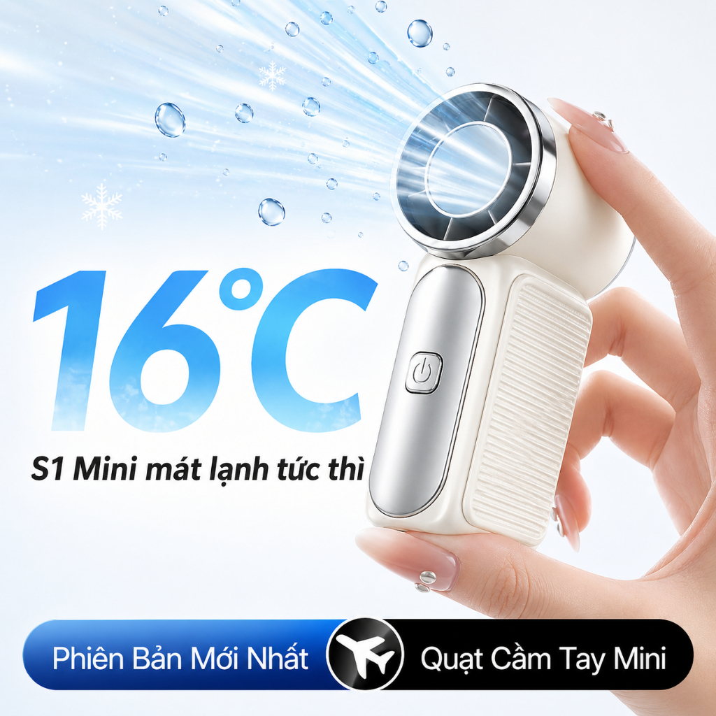 S1 Quạt Mini X688 Siêu Mát 199 Cấp Gió-Nhỏ Gọn Bỏ Túi,Sạc USB,Có Đèn LED,Nhỏ Gọn Tiện Lợi