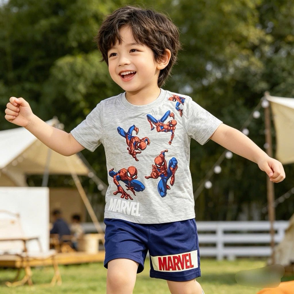 Set Bộ Bé Trai Cộc Tay Mặc Hè A1114 A1047 Vận Động Thoải Mái Mềm Mát Size 2-7Y (10-27kg)