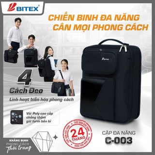 Cặp/ Balo Laptop Bitex Đa Năng màu đen dành cho học sinh, sinh viên, giáo viên, nhân viên văn phòng