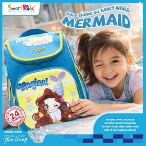 Balo chống gù bảo vệ cột sống Smartkids Fancy World dành cho cấp 1 tiểu học