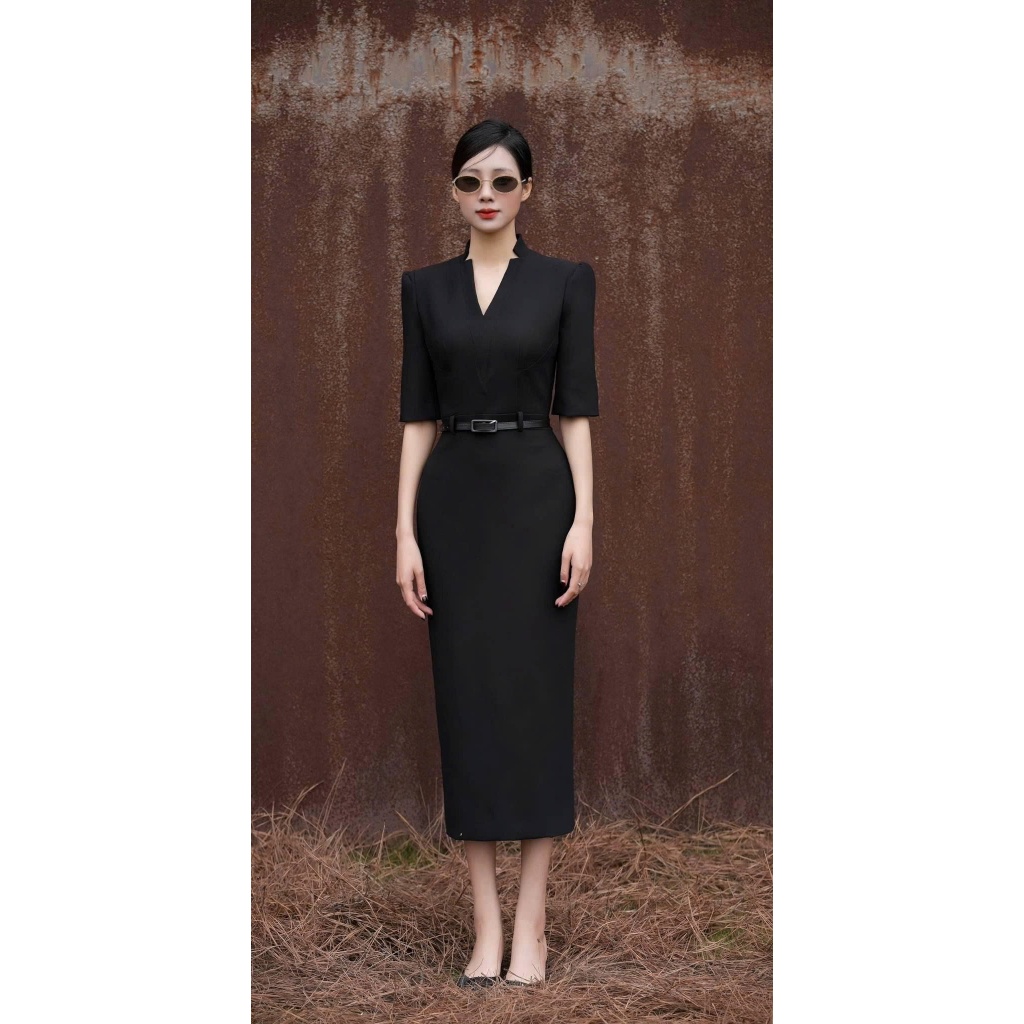 MINELEGÁNCE | VÁY CỔ TIM DÁNG DÀI, SANG TRỌNG, THANH LỊCH - MIN65