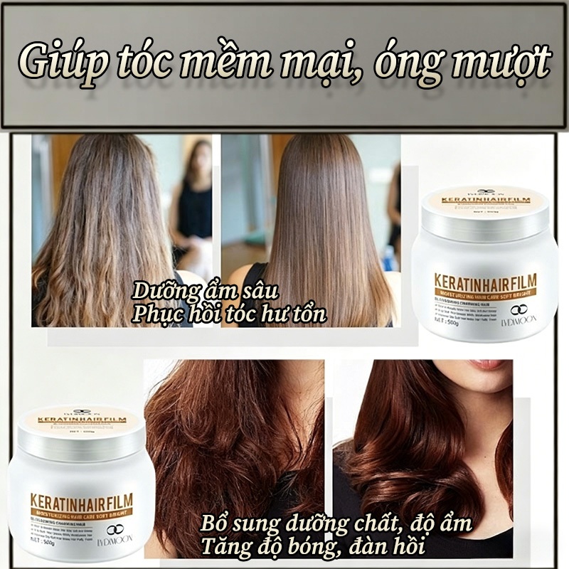 Kem Ủ Tóc Keratin 500g, Phục Hồi Hư Tổn, Tóc Khô Xơ, Dưỡng Mềm Mượt, Tóc Uốn Nhuộm LYDIMOON