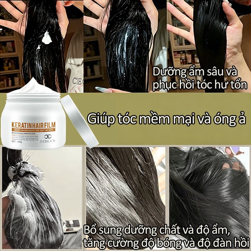 Kem Ủ Tóc Keratin 500g, Phục Hồi Hư Tổn, Tóc Khô Xơ, Dưỡng Mềm Mượt, Tóc Uốn Nhuộm LYDIMOON