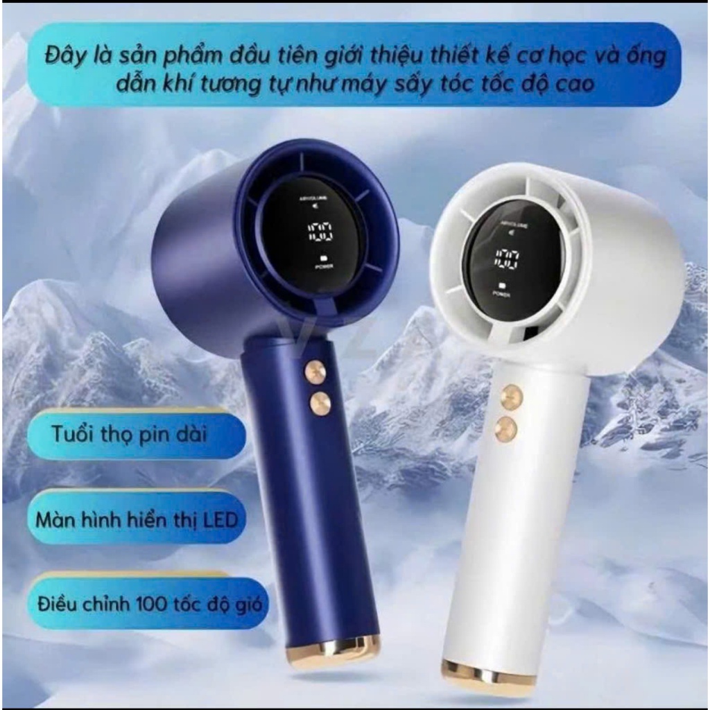 Quạt Cầm Tay MiNi N68 Pin Trâu 5000 Mah,Siêu Mát 100 Cấp Độ Gió,Có Màn Hình LED,Nhỏ Gọn Bền Đẹp