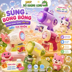 Đồ Chơi Súng Bắn Bong Bóng Xà Phòng Dành Cho Bé Súng Bong Bóng Đồ Chơi Vận Động Cho Bé - BỐ KHỦNG LONG