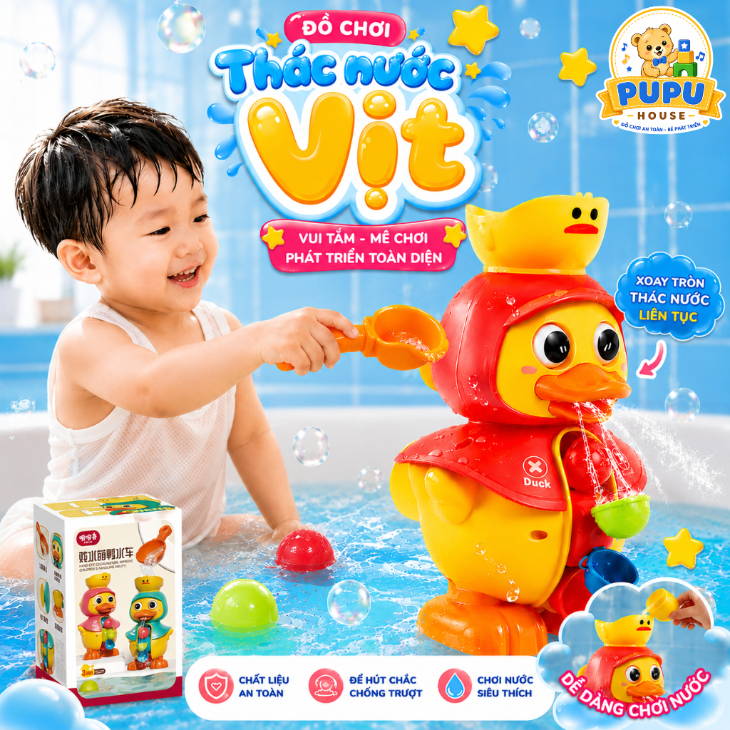 Đồ Chơi Nhà Tắm Đồ Chơi Thác Nước Vịt Con Vịt Chong Chóng Vịt Đồ Chơi Nước Vịt Funny   - PUPU HOUSE