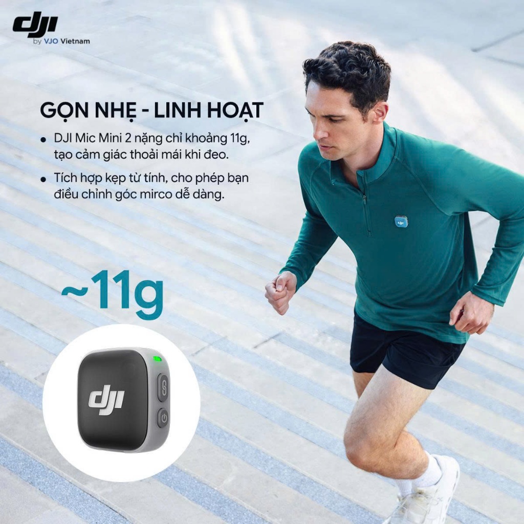 [NSHOP] DJI Mic Mini2 Combo Thu Âm Không Dây,Micro Cài Áo Nhỏ Gọn,Khử Ồn 2 Cấp Độ, Màu Sắc Trẻ Trung