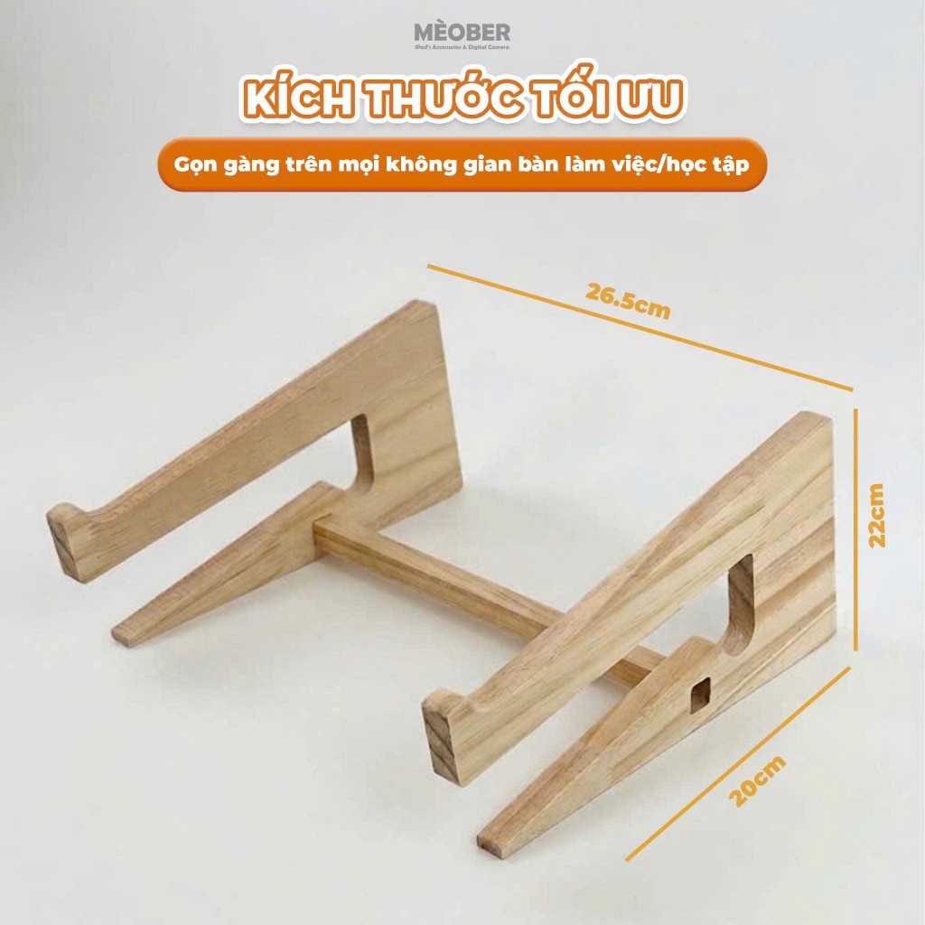 Kệ ,Giá Đỡ Laptop Và Macbook Bằng Gỗ Cao Cấp, Tản Nhiệt Tự Nhiên, Có Khe Để Bàn Phím, Dễ dàng tháo rời by MèoBer
