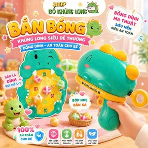 Đồ Chơi Súng Ném Bóng Dính Khủng Long Tính Điểm Súng Bắn Phi Tiêu Cho Bé - BỐ KHỦNG LONG