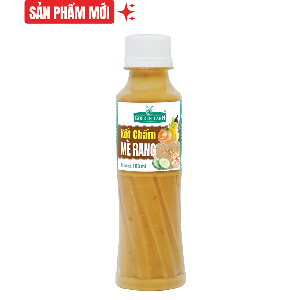 CHAI SỐT MÈ RANG GOLDEN FARM 180ml tiện lợi, châm, trộn salad