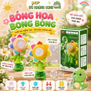 Máy Bắn Bong Bóng Hoa Hướng Dương 7 Màu Cầm Tay Bắn Tự Động 3 Chế Độ Súng Bắn Bong Bóng Hoa 7 Màu Cho Bé - BỐ KHỦNG LONG