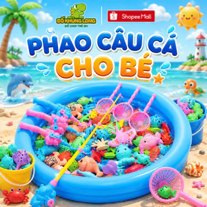 Đồ Chơi Câu Cá BỐ KHỦNG LONG 42 Chi Tiết Kèm Phao SIÊU TO Có Cần Câu Nam Châm Rổ Đựng Đồ Chơi Mùa Hè Cho Bé
