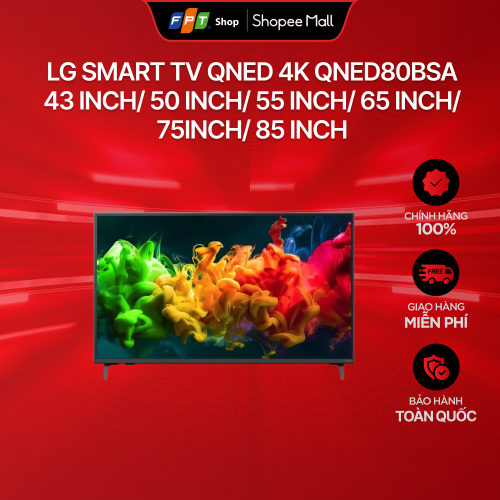 [MODEL 2026] LG Smart TV QNED 4K QNED80BSA 43 inch/ 50 inch/ 55 inch/65 inch/75 inch/85 inch