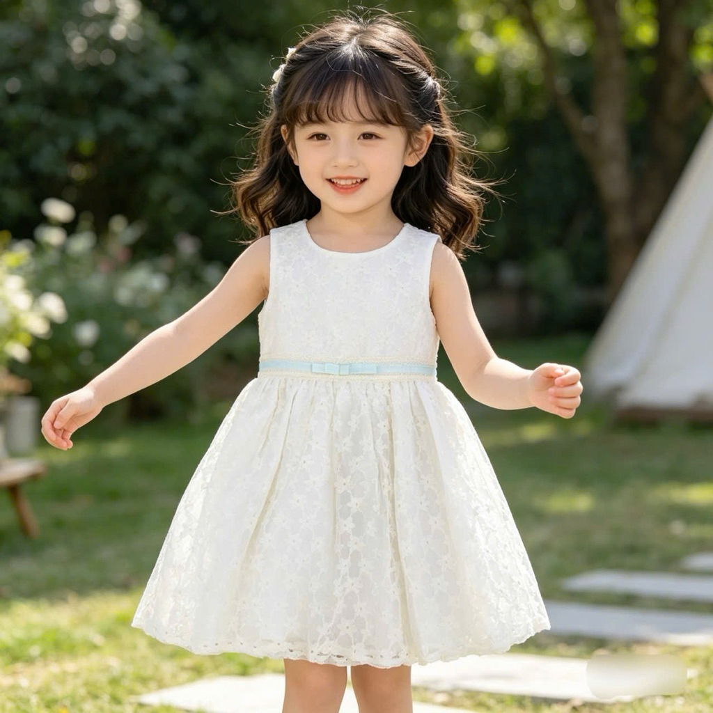 Váy Bé Gái Công Chúa Voan 2 Lớp C1010 Thêu Hoa Xinh Xắn Nhẹ Nhàng Size 2-10Y (10-30kg)