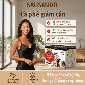 SAUSANDO Cà phê giảm cân Nhật Bản chính hãng, hỗ trợ giảm mỡ, kiềm chế thèm ăn, tăng trao đổi chất, 10 gói/hộp