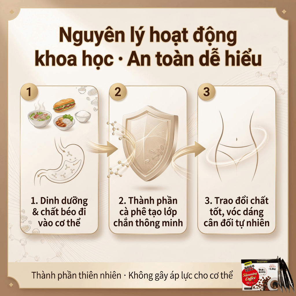 SAUSANDO Cà phê giảm cân Nhật Bản chính hãng, hỗ trợ giảm mỡ, kiềm chế thèm ăn, tăng trao đổi chất, 10 gói/hộp