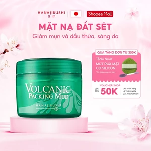 Mặt Nạ Đất Sét tro núi lửa se khít lỗ chân lông giảm mụn đầu đen HANAJIRUSHI VOLCANIC PACKINGMUD195g