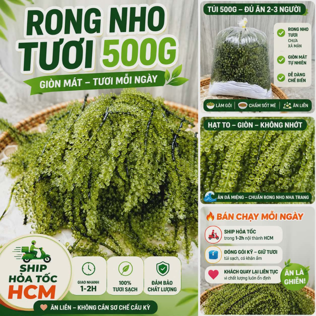Rong nho tươi 500g Khánh Hoà - Chỉ ship hoả tốc HCM